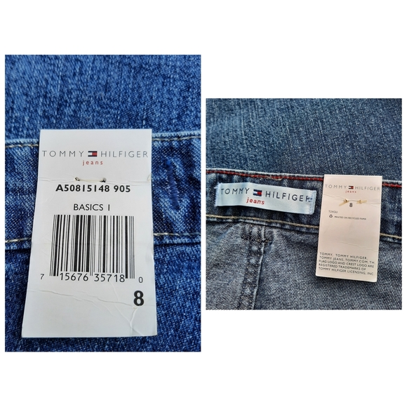 Vintage Tommy Hilfiger Y2K Crop Jeans Cargo Pocket Hi Rise Mom Denim NEW - Picture 11 of 13